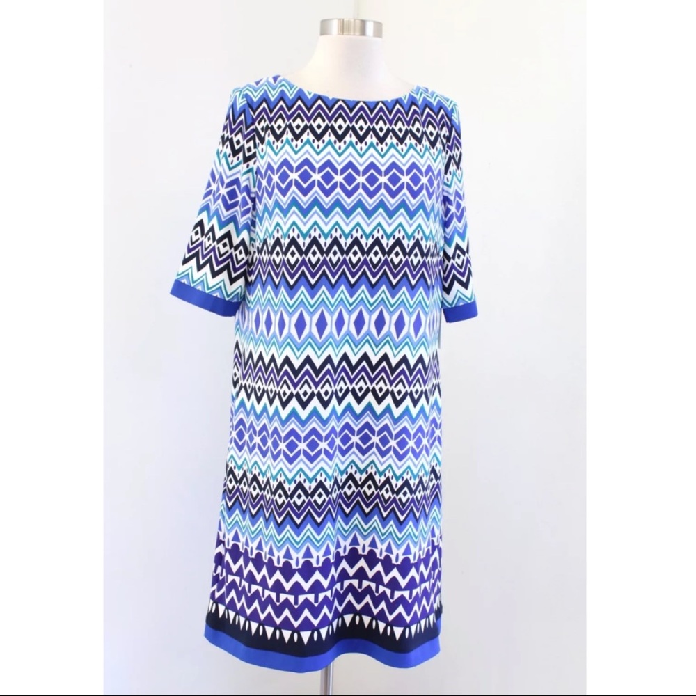 NWT Eliza J Geometric Print Shift Dress